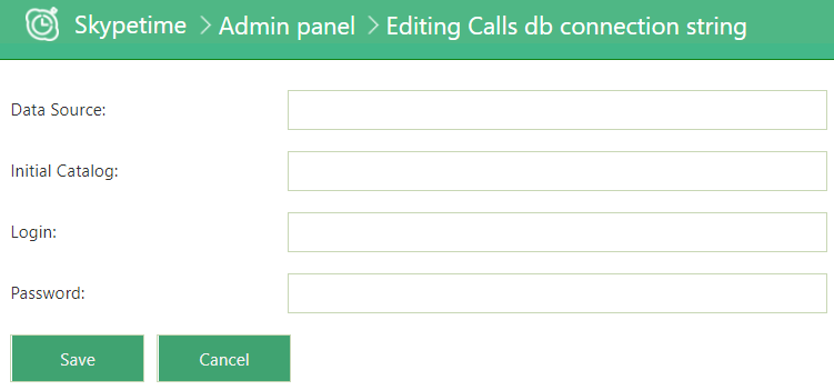 admin settings database