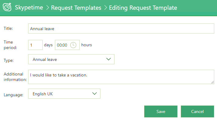 request templates editing